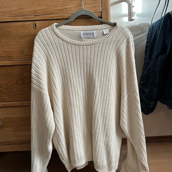 Emblem Collection Cream Knit Sweater - Picture 2 of 3